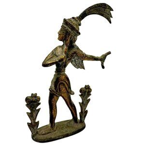 Vintage Knossos Bronze Sculpture Prince Of The Lilies Ancient Greek Statue 6"